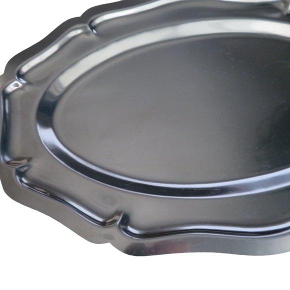 Vintage Stainless Steel Tray Vanity Serving Trinket Cosmetic Dresser Table - Picture 9 of 13